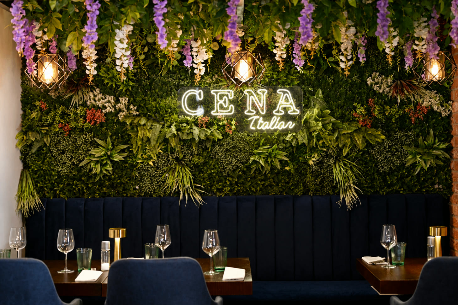 The Cena Italian neon wall